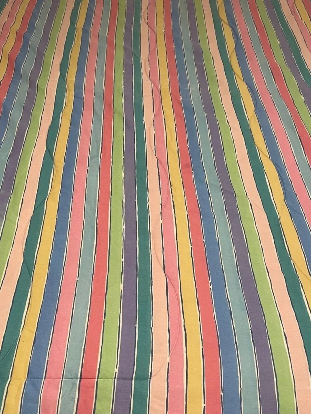 VTG Collier Campbell Tambourine Twin Size Comforter Reversible Floral Stripes